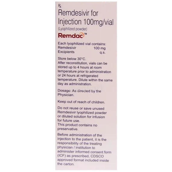 remdec 100mg vial injection 100 ml